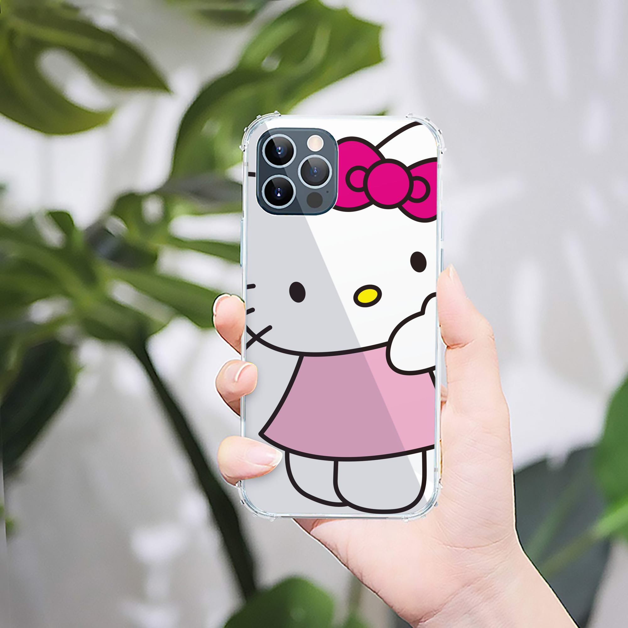 （画像用） Hello Kitty ハローキティ 【iPhone 12シリーズ対応】透明スマホケース（クリアソフトケース）